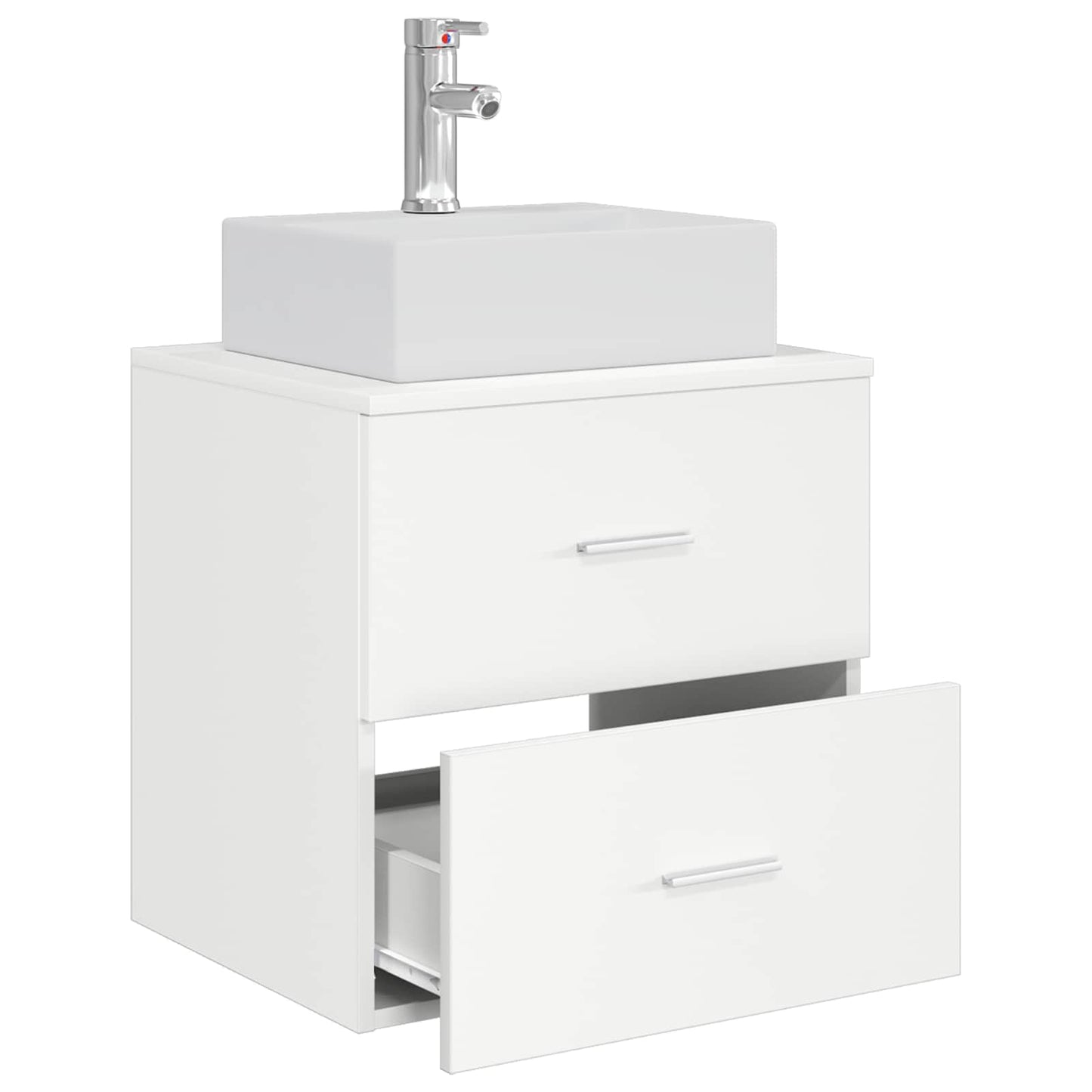 vidaXL Wall-Mounted Sink Vanity White 49.5 x 41 x 62.5 cm
