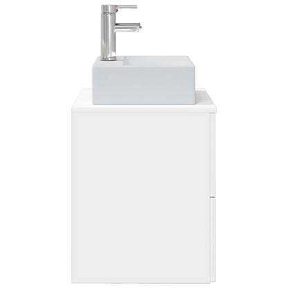 vidaXL Wall-Mounted Sink Vanity White 49.5 x 41 x 62.5 cm
