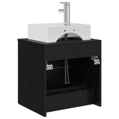 vidaXL Wall-Mounted Sink Vanity Black Oak 49.5 x 41 x 62.5 cm