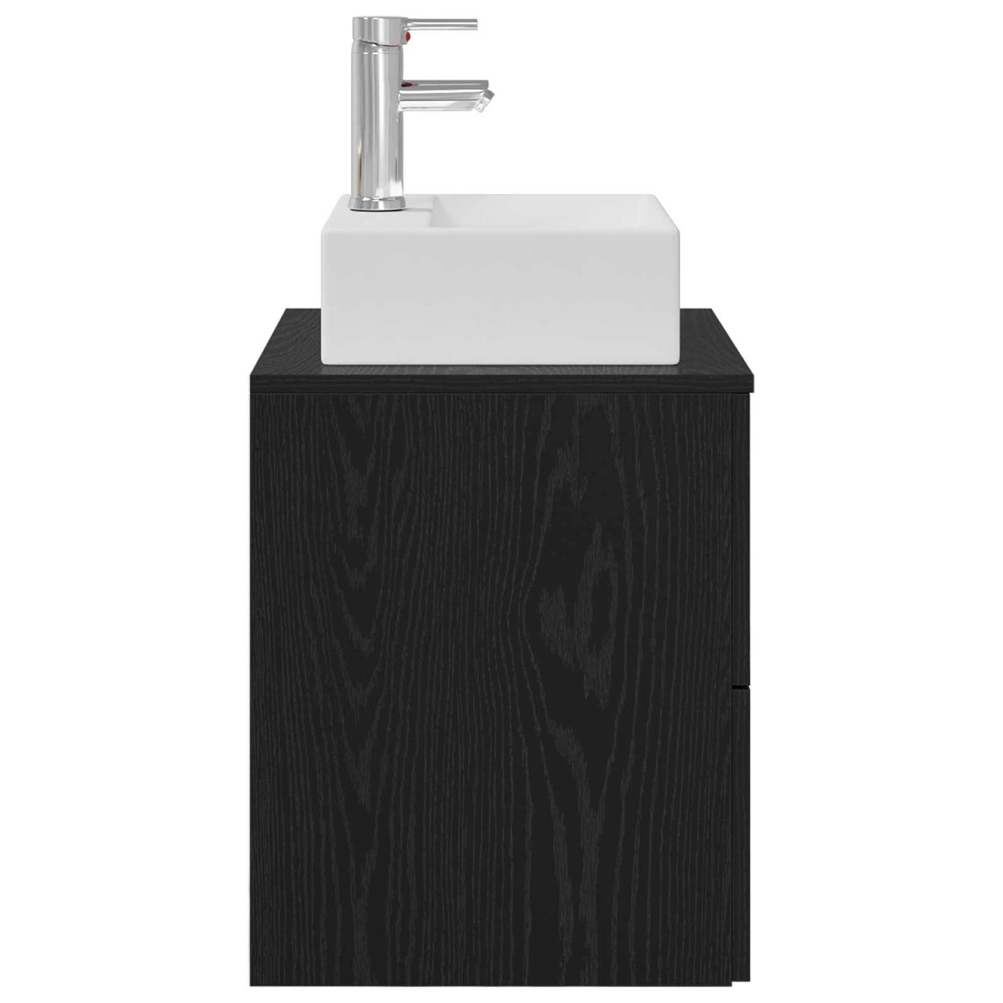 vidaXL Wall-Mounted Sink Vanity Black Oak 49.5 x 41 x 62.5 cm