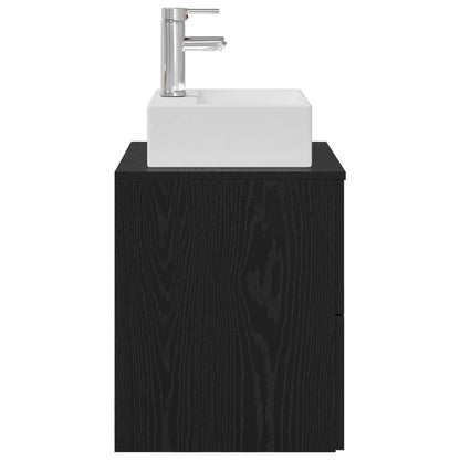 vidaXL Wall-Mounted Sink Vanity Black Oak 49.5 x 41 x 62.5 cm
