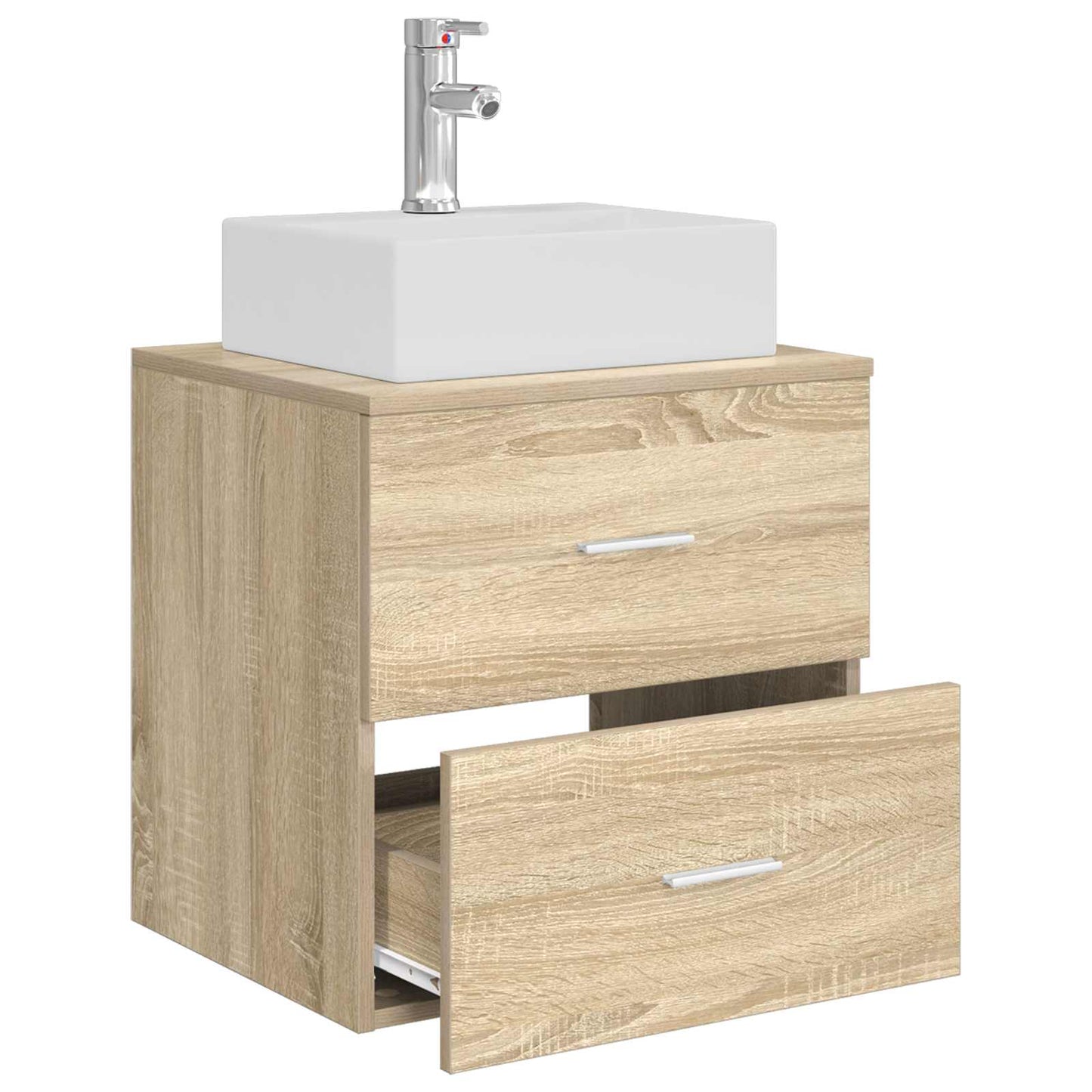 vidaXL Wall-Mounted Sink Vanity Sonoma Oak 49.5 x 41 x 62.5 cm