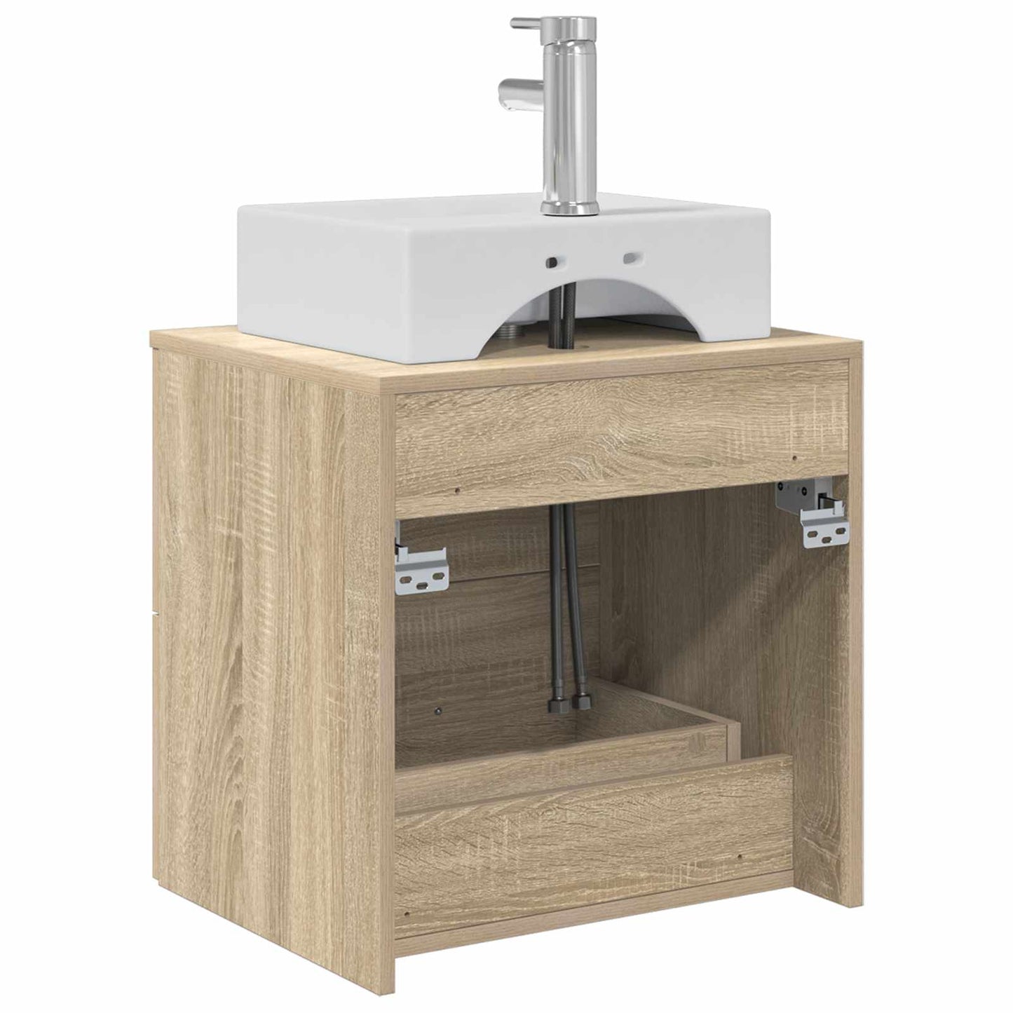 vidaXL Wall-Mounted Sink Vanity Sonoma Oak 49.5 x 41 x 62.5 cm