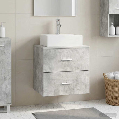 vidaXL Wall-Mounted Sink Vanity Concrete Grey 49.5 x 41 x 62.5 cm