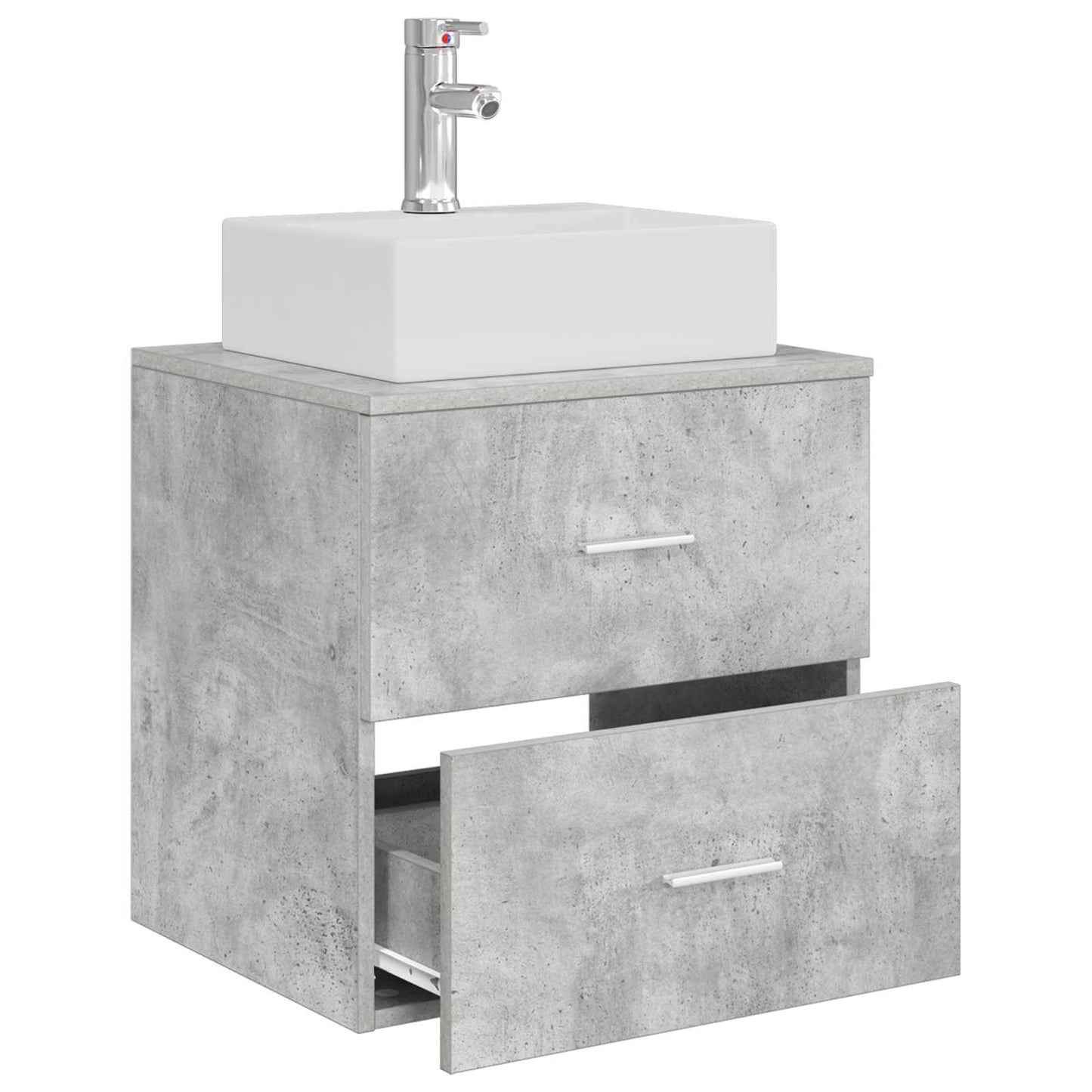 vidaXL Wall-Mounted Sink Vanity Concrete Grey 49.5 x 41 x 62.5 cm
