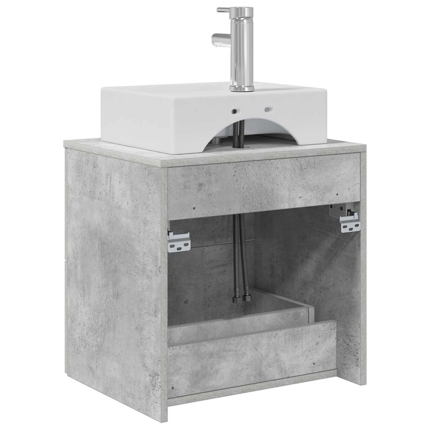 vidaXL Wall-Mounted Sink Vanity Concrete Grey 49.5 x 41 x 62.5 cm