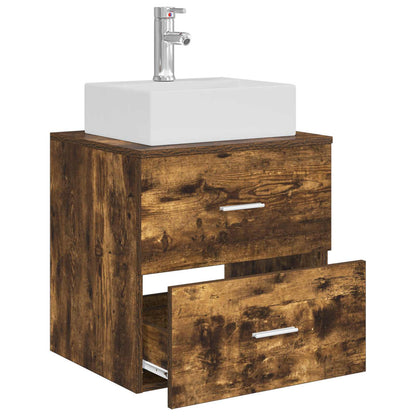 vidaXL Wall-Mounted Sink Vanity Smoked Oak 49.5 x 41 x 62.5 cm