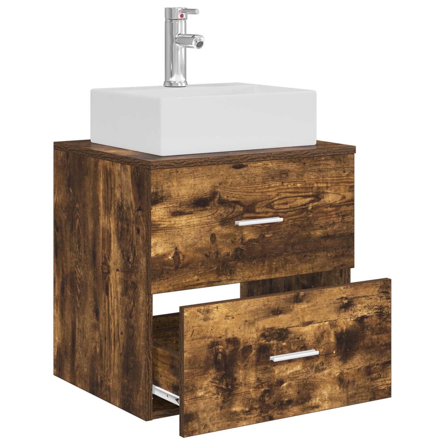 vidaXL Wall-Mounted Sink Vanity Smoked Oak 49.5 x 41 x 62.5 cm