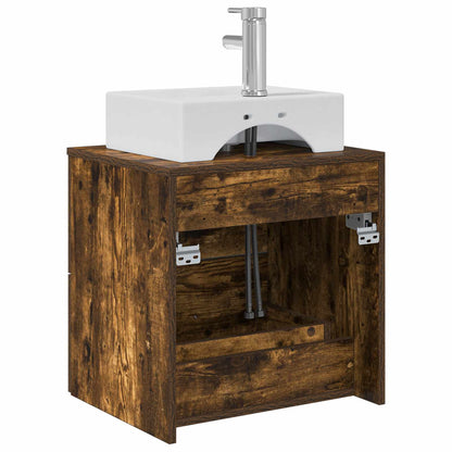 vidaXL Wall-Mounted Sink Vanity Smoked Oak 49.5 x 41 x 62.5 cm
