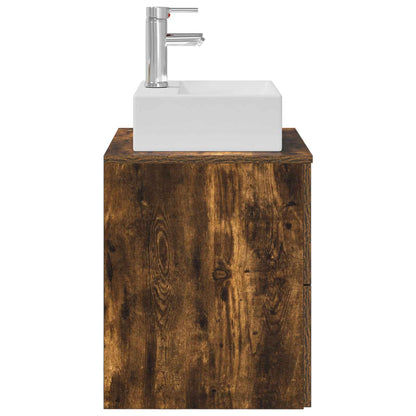 vidaXL Wall-Mounted Sink Vanity Smoked Oak 49.5 x 41 x 62.5 cm