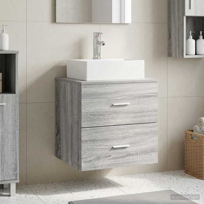 vidaXL Wall-Mounted Sink Vanity Grey Sonoma 49.5 x 41 x 62.5 cm