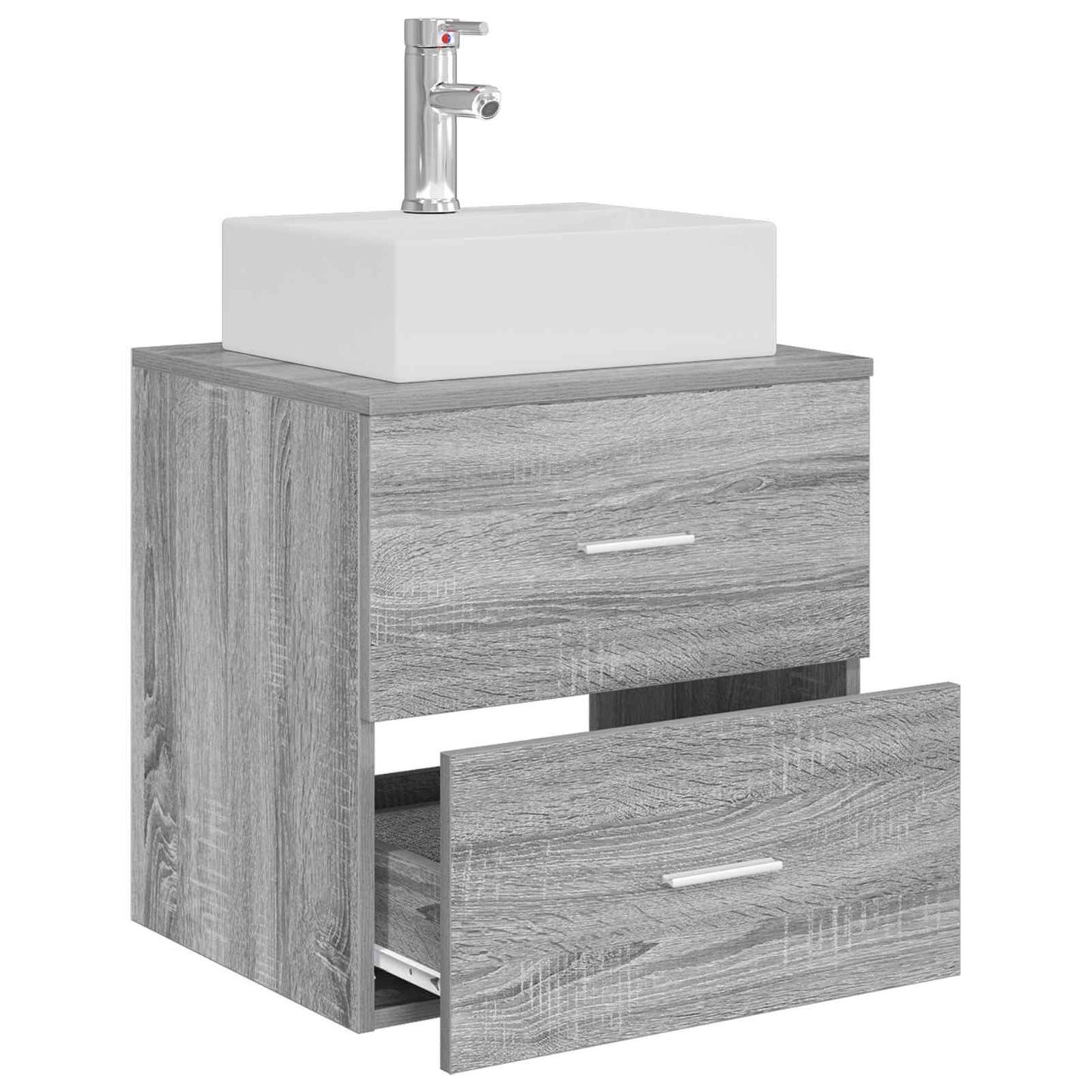 vidaXL Wall-Mounted Sink Vanity Grey Sonoma 49.5 x 41 x 62.5 cm