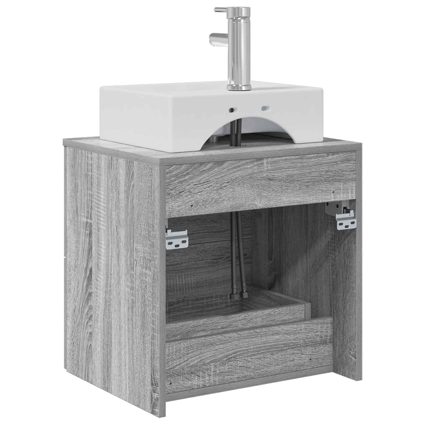 vidaXL Wall-Mounted Sink Vanity Grey Sonoma 49.5 x 41 x 62.5 cm