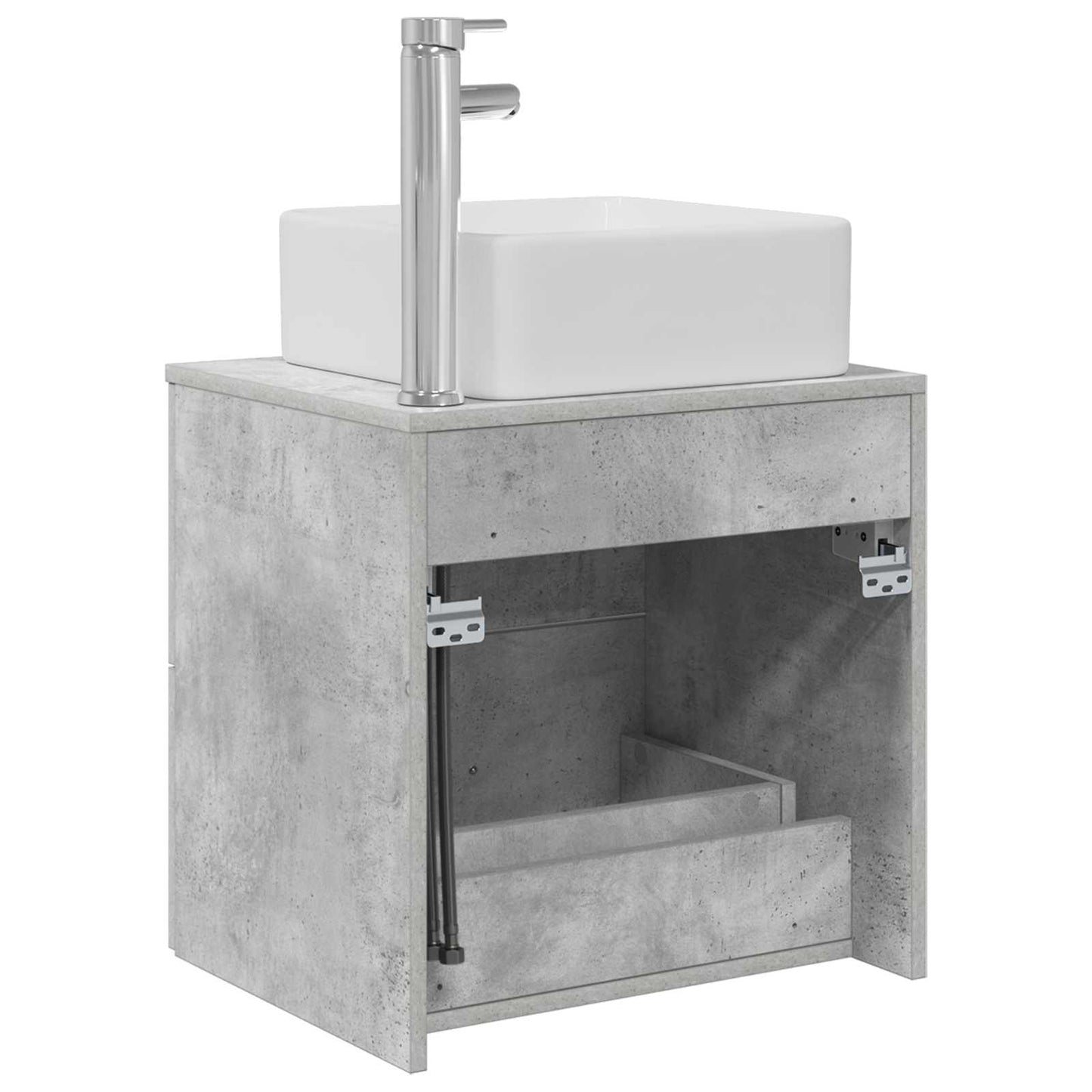 vidaXL Wall-Mounted Sink Vanity Concrete Grey 53 x 34.5 x 63 cm