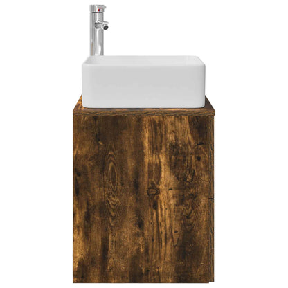 vidaXL Wall-Mounted Sink Vanity Smoked Oak 53 x 34.5 x 63 cm