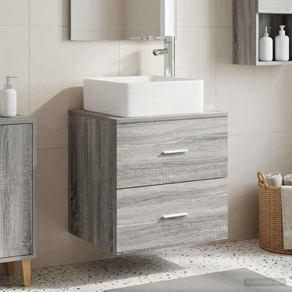 vidaXL Wall-Mounted Sink Vanity Grey Sonoma 53 x 34.5 x 63 cm