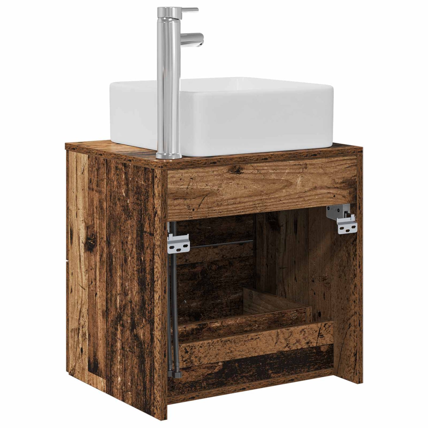 vidaXL Wall-Mounted Sink Vanity Old Wood 53 x 34.5 x 63 cm