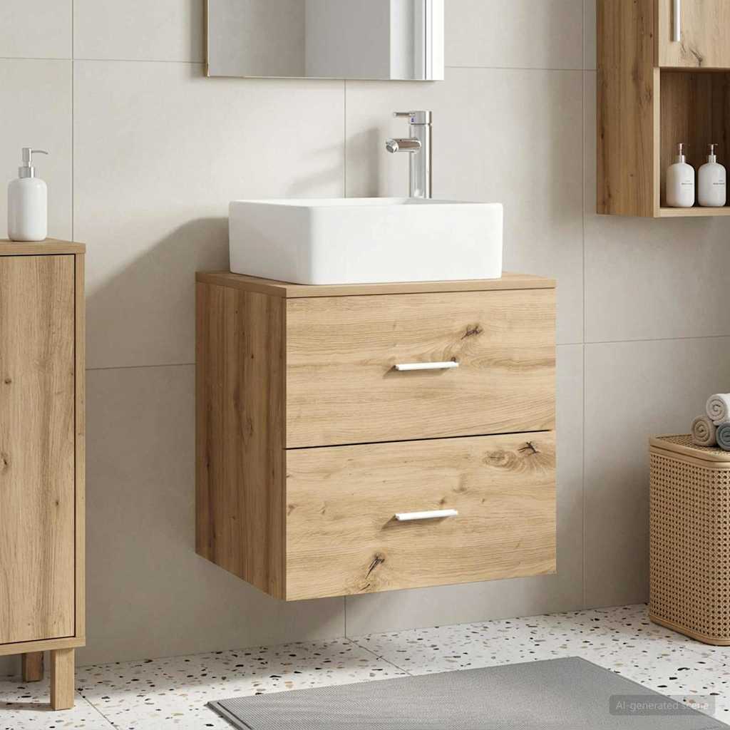vidaXL Wall-Mounted Sink Vanity Artisan Oak 53 x 34.5 x 63 cm