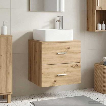 vidaXL Wall-Mounted Sink Vanity Artisan Oak 53 x 34.5 x 63 cm