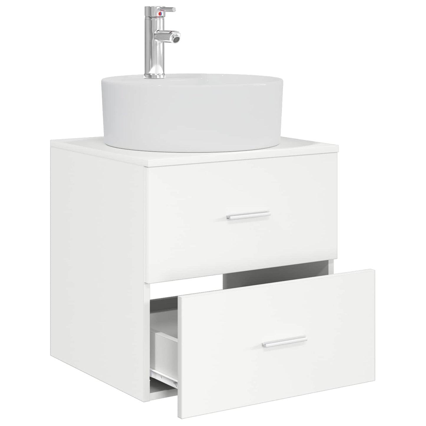 vidaXL Wall-Mounted Sink Vanity White 49.5 x 44.5 x 65 cm