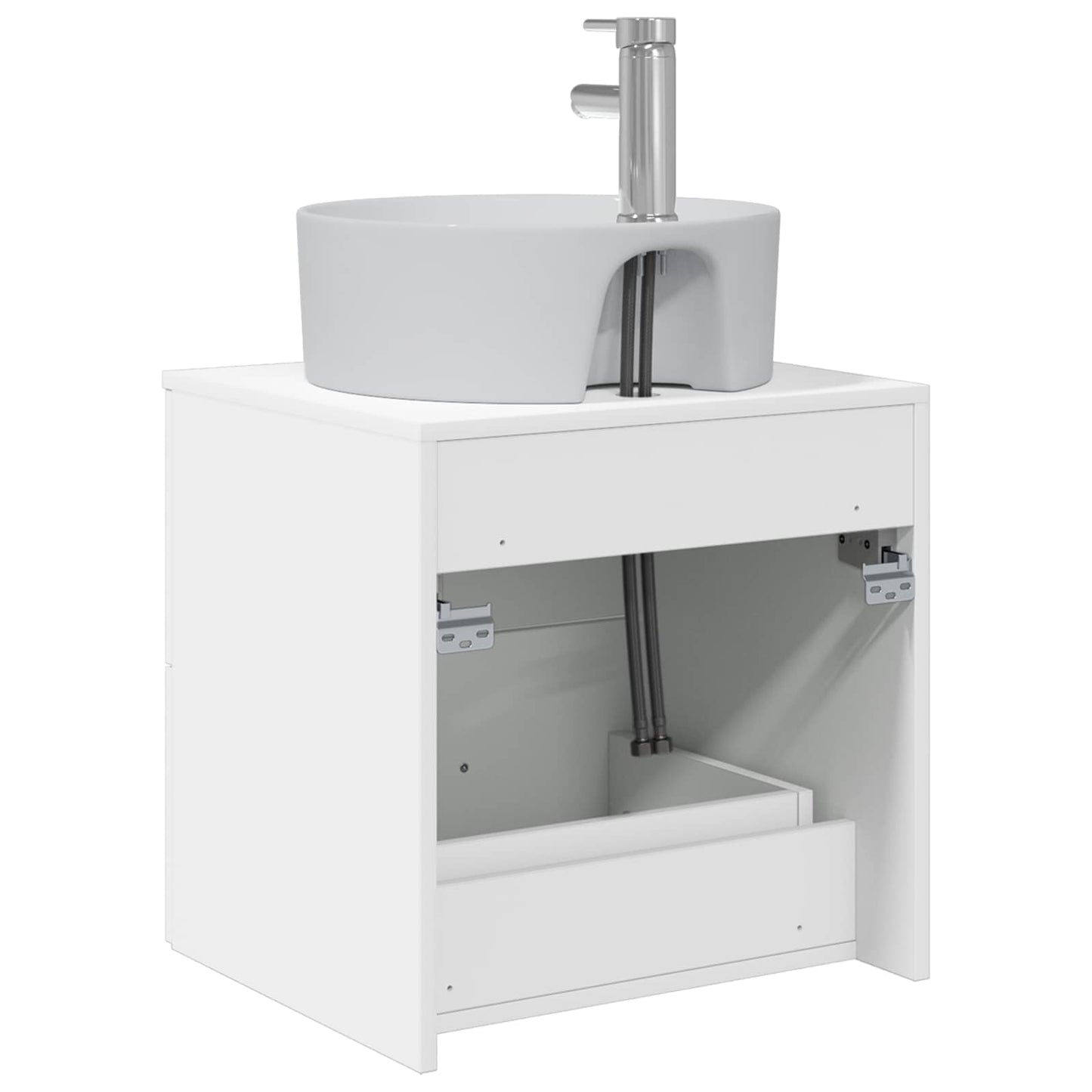 vidaXL Wall-Mounted Sink Vanity White 49.5 x 44.5 x 65 cm