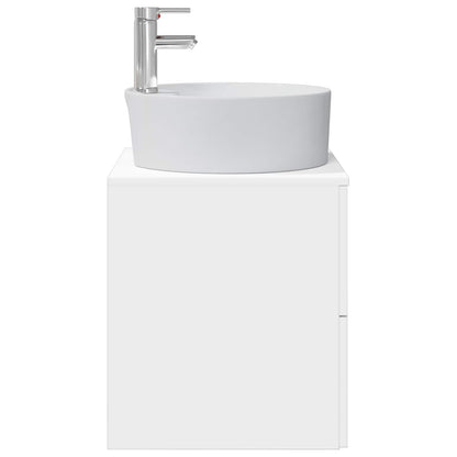 vidaXL Wall-Mounted Sink Vanity White 49.5 x 44.5 x 65 cm