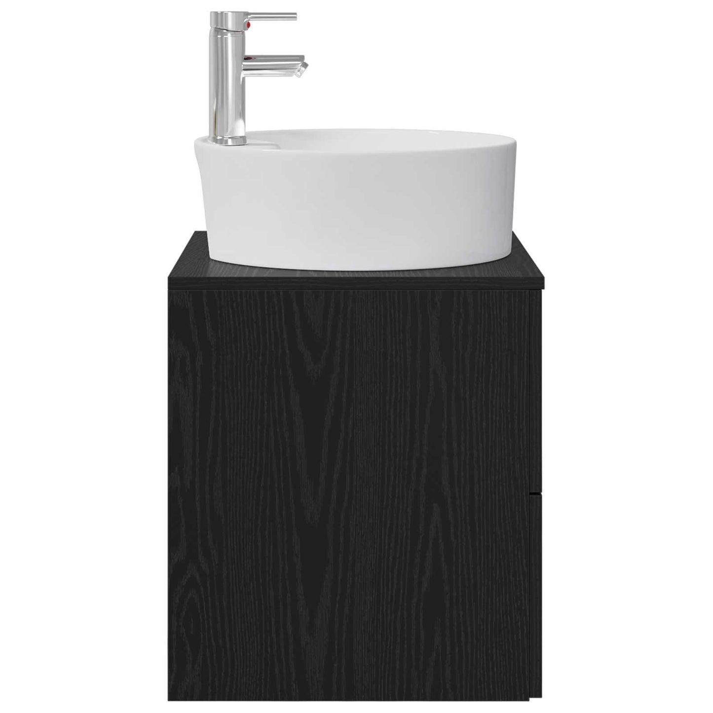 vidaXL Wall-Mounted Sink Vanity Black Oak 49.5 x 44.5 x 65 cm