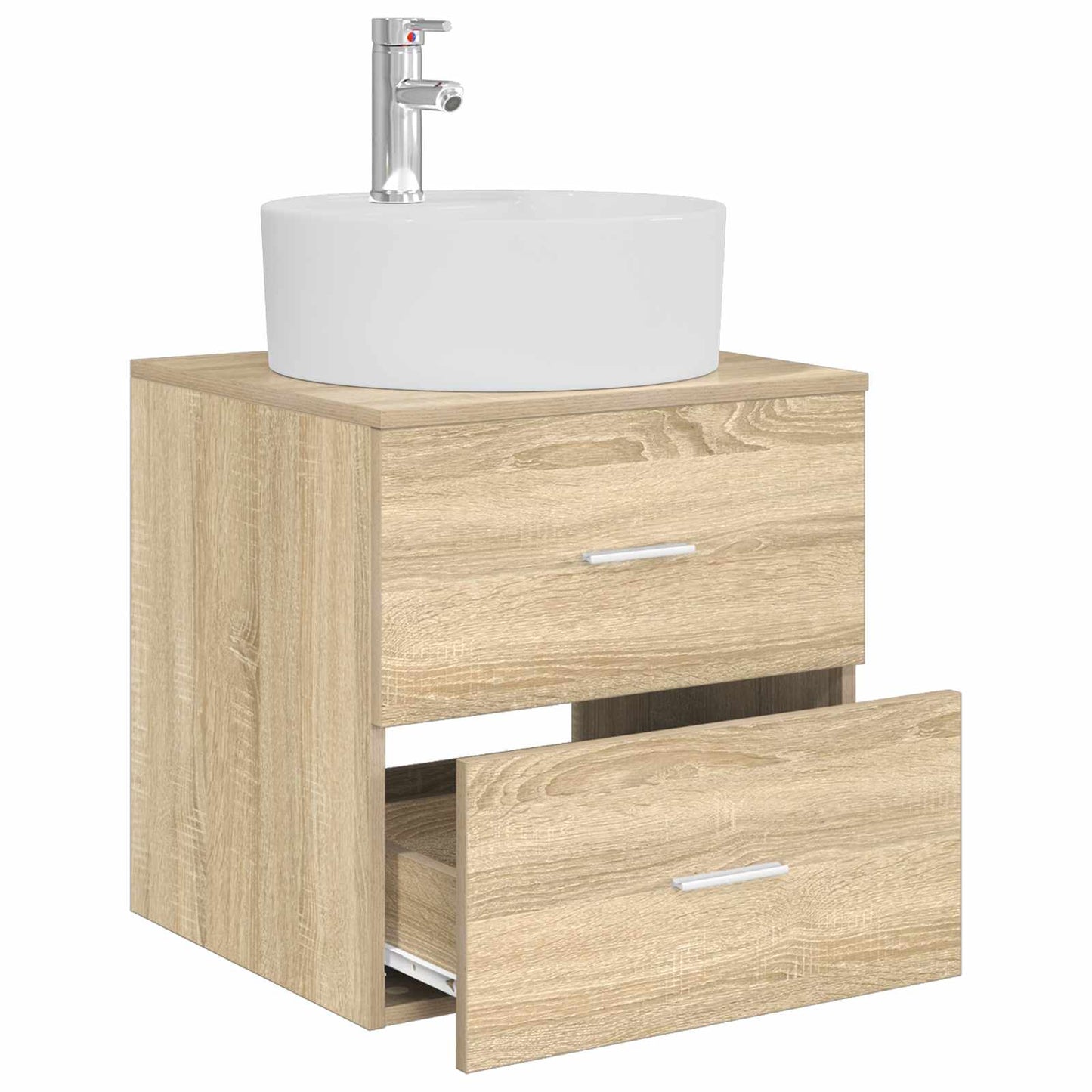 vidaXL Wall-Mounted Sink Vanity Sonoma Oak 49.5 x 44.5 x 65 cm