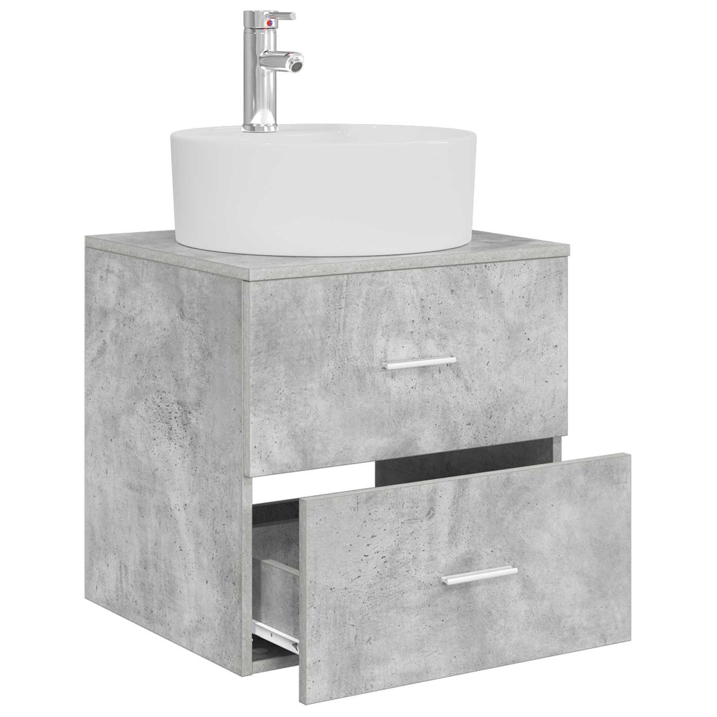 vidaXL Wall-Mounted Sink Vanity Concrete Grey 49.5 x 44.5 x 65 cm