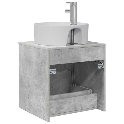 vidaXL Wall-Mounted Sink Vanity Concrete Grey 49.5 x 44.5 x 65 cm