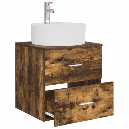 vidaXL Wall-Mounted Sink Vanity Smoked Oak 49.5 x 44.5 x 65 cm