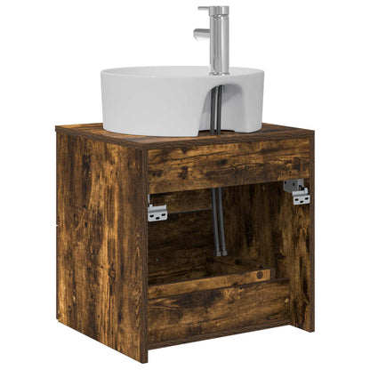 vidaXL Wall-Mounted Sink Vanity Smoked Oak 49.5 x 44.5 x 65 cm