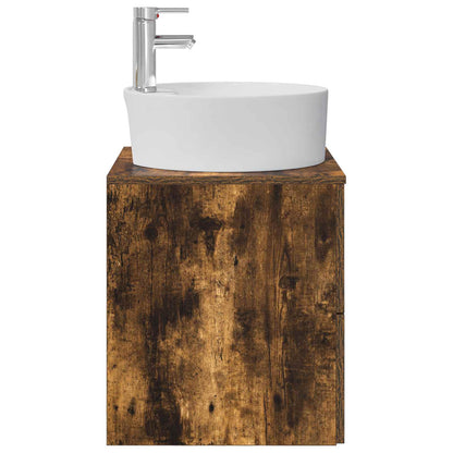 vidaXL Wall-Mounted Sink Vanity Smoked Oak 49.5 x 44.5 x 65 cm