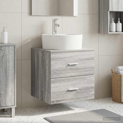 vidaXL Wall-Mounted Sink Vanity Grey Sonoma 49.5 x 44.5 x 65 cm