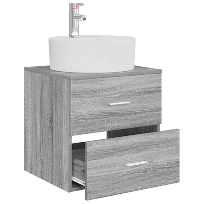vidaXL Wall-Mounted Sink Vanity Grey Sonoma 49.5 x 44.5 x 65 cm