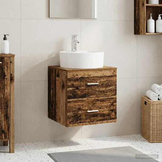 vidaXL Wall-Mounted Sink Vanity Old Wood 49.5 x 44.5 x 65 cm
