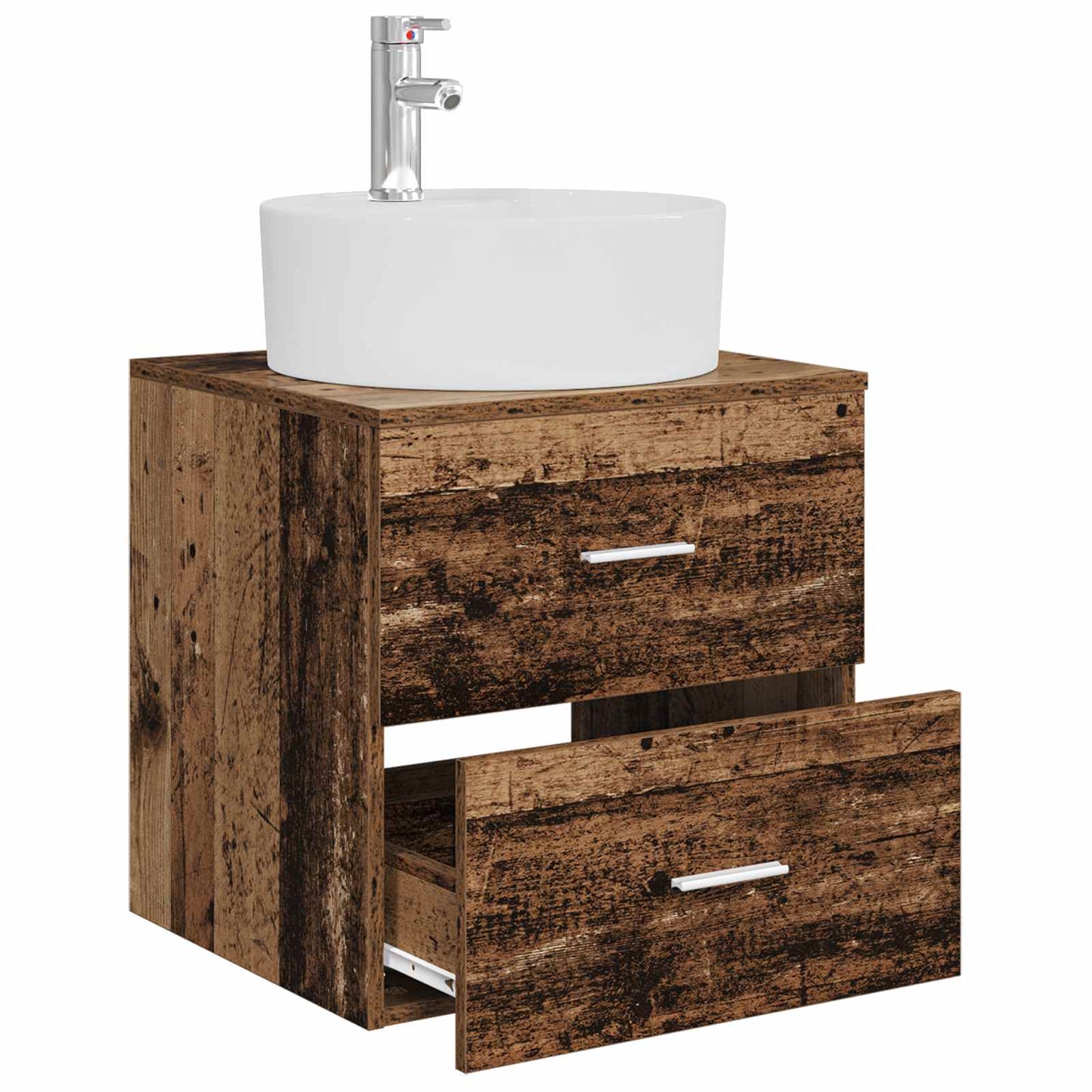 vidaXL Wall-Mounted Sink Vanity Old Wood 49.5 x 44.5 x 65 cm