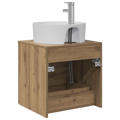 vidaXL Wall-Mounted Sink Vanity Artisan Oak 49.5 x 44.5 x 65 cm