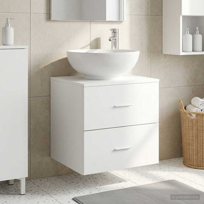 vidaXL Wall-Mounted Sink Vanity White 49.5 x 44.5 x 66.5 cm