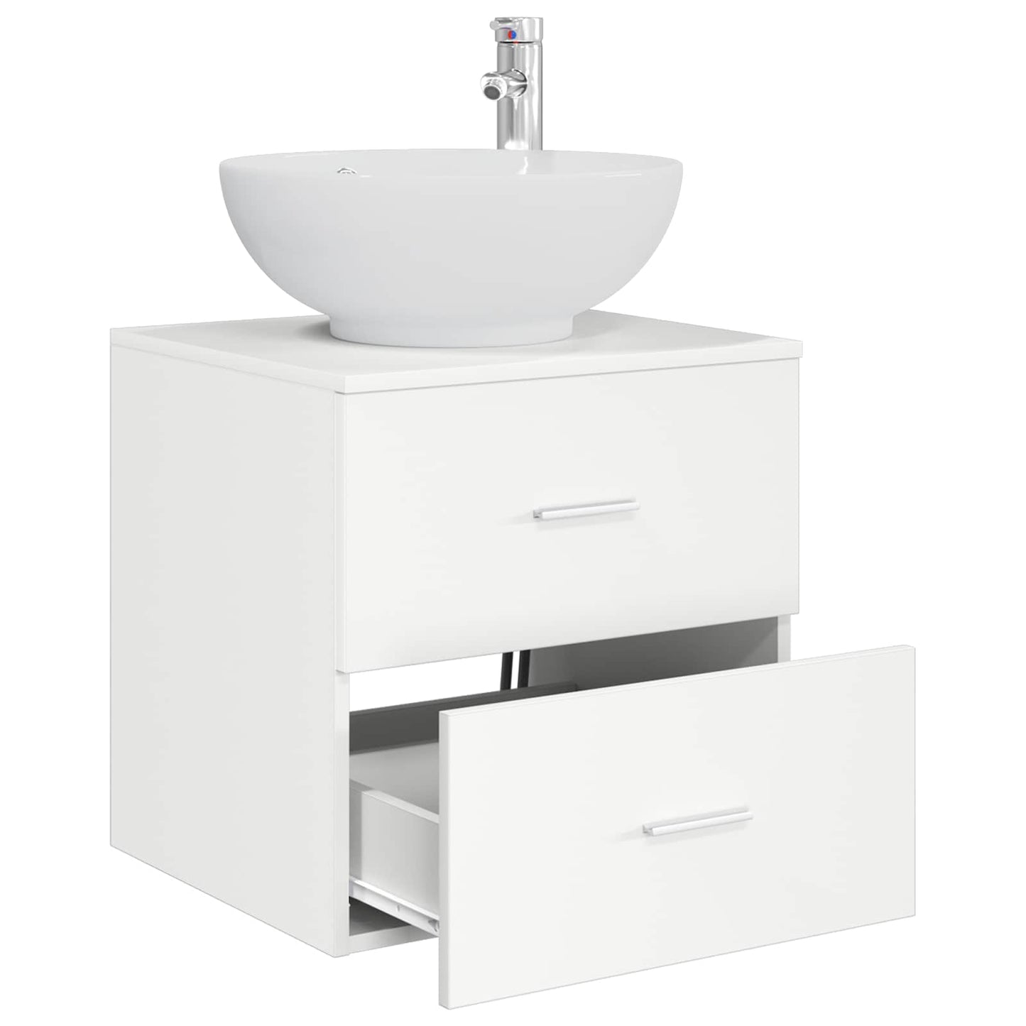 vidaXL Wall-Mounted Sink Vanity White 49.5 x 44.5 x 66.5 cm