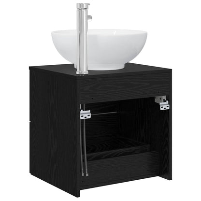vidaXL Wall-Mounted Sink Vanity Black Oak 49.5 x 44.5 x 66.5 cm