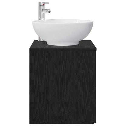 vidaXL Wall-Mounted Sink Vanity Black Oak 49.5 x 44.5 x 66.5 cm