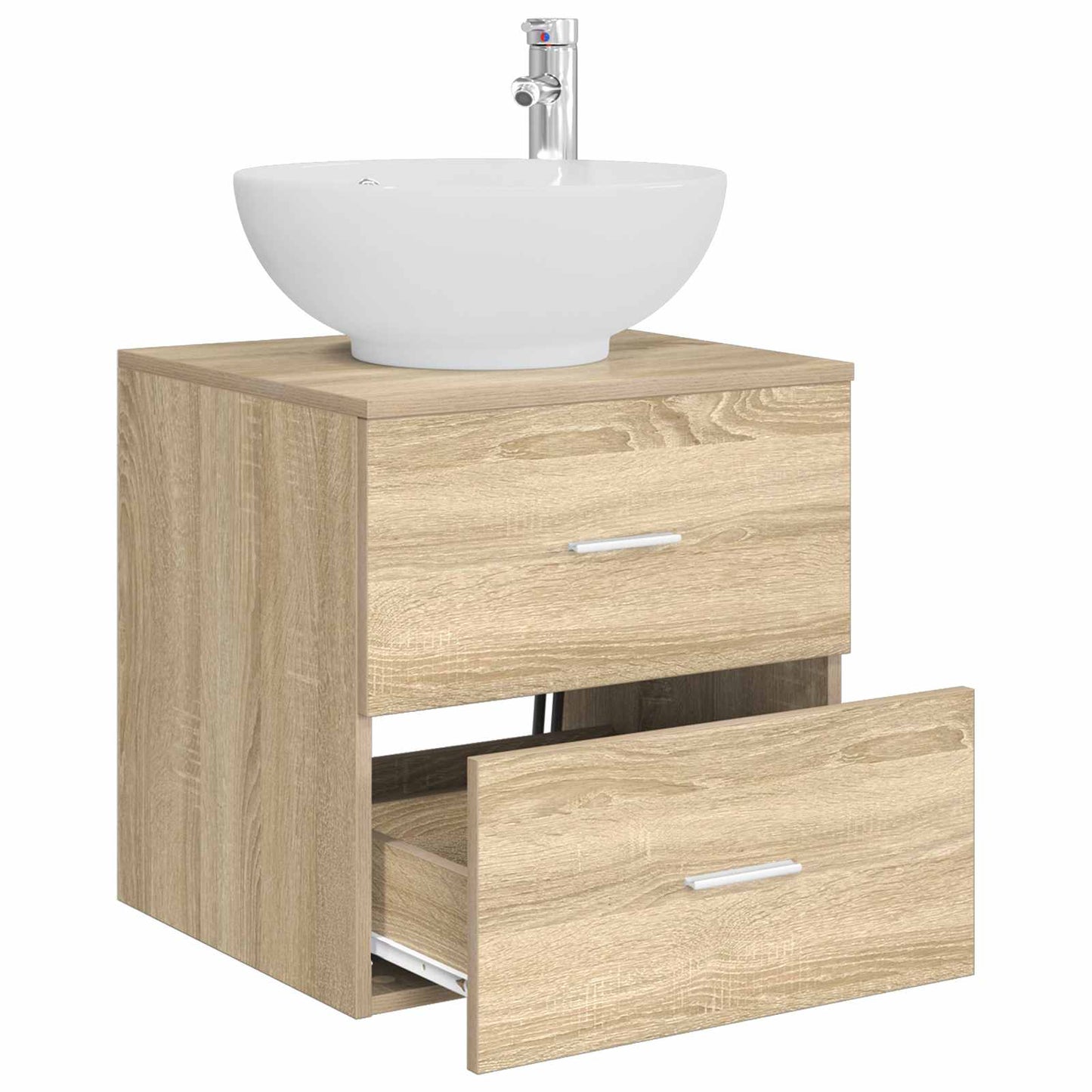 vidaXL Wall-Mounted Sink Vanity Sonoma Oak 49.5 x 44.5 x 66.5 cm