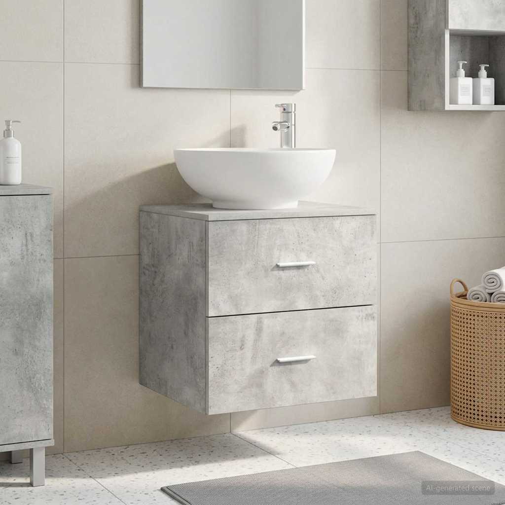 vidaXL Wall-Mounted Sink Vanity Concrete Grey 49.5 x 44.5 x 66.5 cm