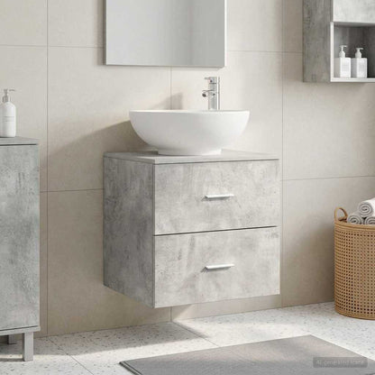 vidaXL Wall-Mounted Sink Vanity Concrete Grey 49.5 x 44.5 x 66.5 cm