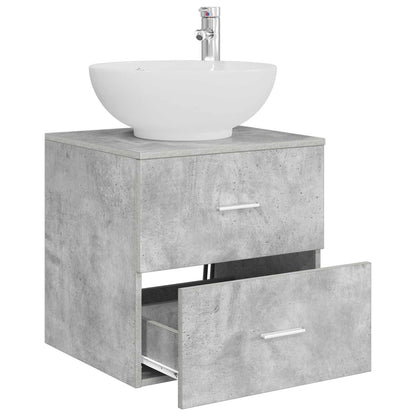 vidaXL Wall-Mounted Sink Vanity Concrete Grey 49.5 x 44.5 x 66.5 cm