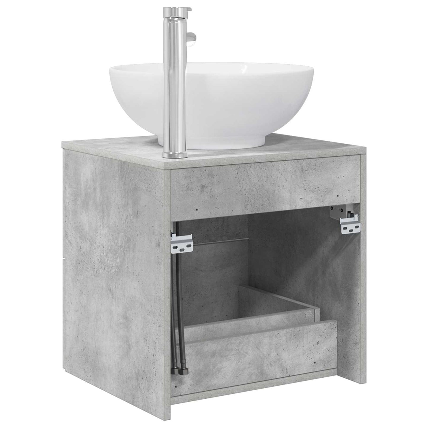 vidaXL Wall-Mounted Sink Vanity Concrete Grey 49.5 x 44.5 x 66.5 cm