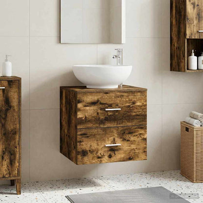 vidaXL Wall-Mounted Sink Vanity Smoked Oak 49.5 x 44.5 x 66.5 cm