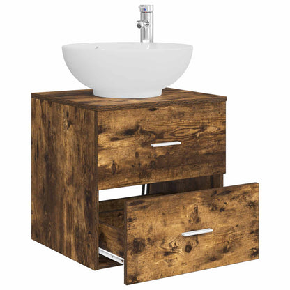 vidaXL Wall-Mounted Sink Vanity Smoked Oak 49.5 x 44.5 x 66.5 cm
