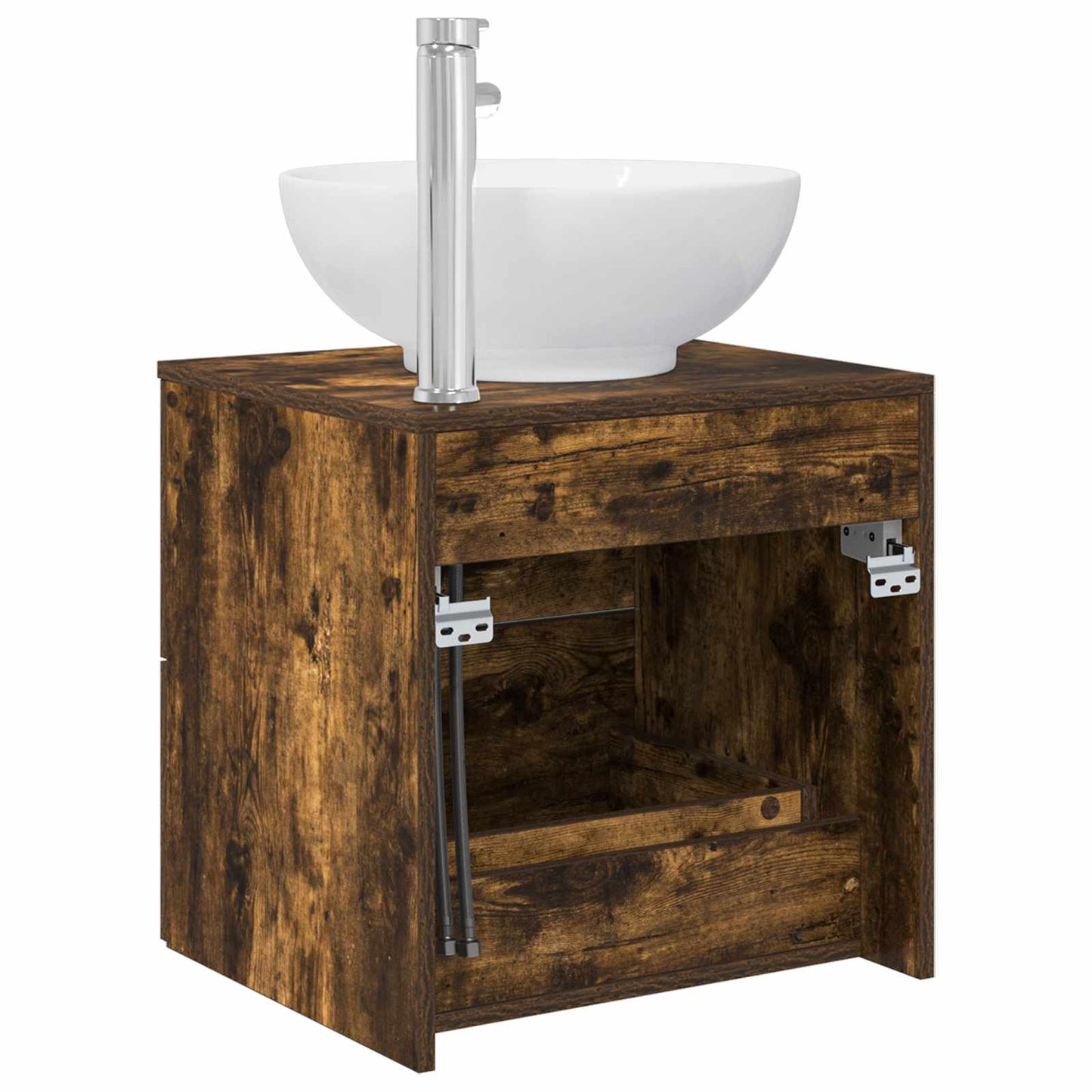 vidaXL Wall-Mounted Sink Vanity Smoked Oak 49.5 x 44.5 x 66.5 cm